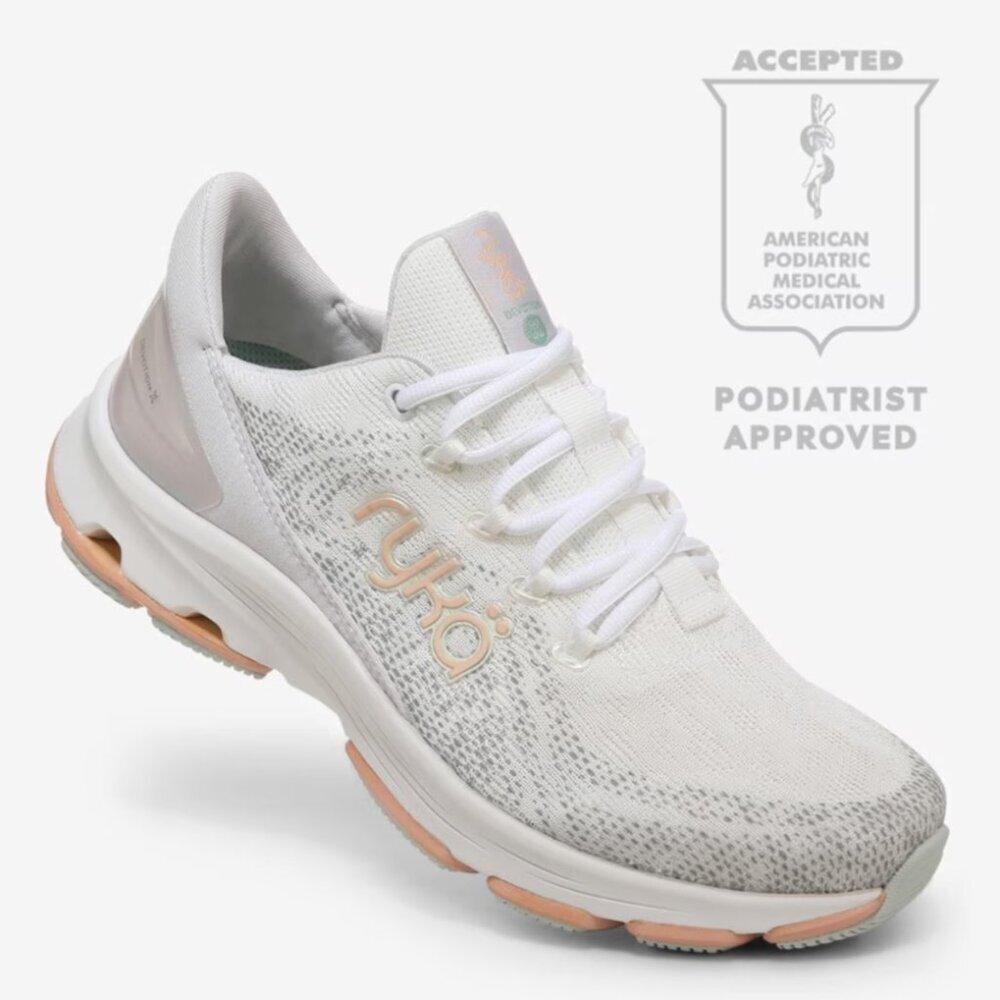 Ryka Devotion X Walking Sneaker In Feminine White (WIDE)